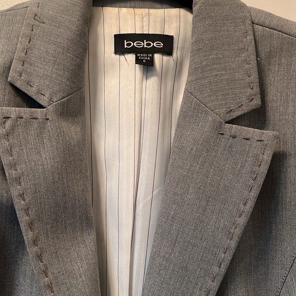 Bebe Grey Whip-stitched Blazer - Picture 2 of 8